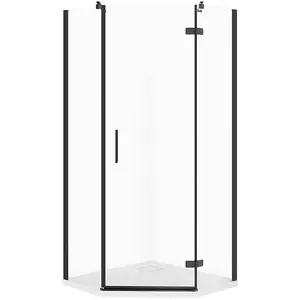 Душевая кабина CERSANIT SET C522 пятиугольная правая 90×90×195 см чёрная с TAKO SLIM WIR