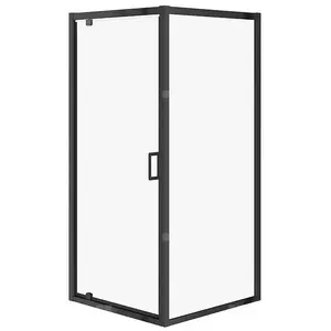 Угловая душевая кабина CERSANIT ARTECO Pivot 90x90x190 см чёрный профиль, прозрачное стекло