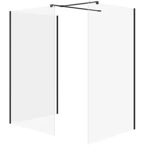 Shower walk-in CERSANIT MILLE black 90×90×90×200 cm (model S601-198)