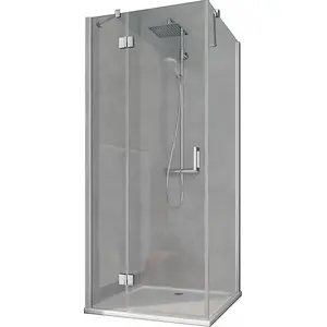 Shower enclosure Kermi Osia STL 0900x2000 BV 875–900 mm silver high gloss, ESG safety glass offset Clean