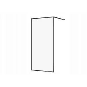 Shower walk-in enclosure CERSANIT LARGA S932-139 100x200 cm black frame transparent glass