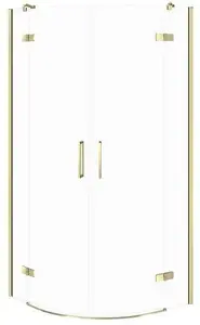Shower Enclosure CERSANIT City semicircular 80×80×195 cm gold frame transparent glass
