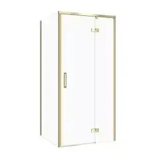 Душевая кабина CERSANIT SET C270 правая петля, размеры 90×80×195 см, золото мат, прозрачное стекло