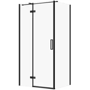 Shower enclosure CERSANIT City with black hinges 100×80×195 cm left-hand transparent