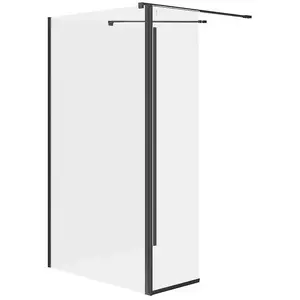 Shower walk-in CERSANIT MILLE with movable panel black 90x100x30x200 (S601-188)