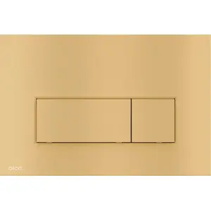 Flush button M57-G-M, No name — thin gold flush actuator plate for toilet cistern