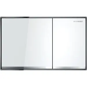 Кнопочная панель GEBERIT 115.640.SI.1 — бело-хромовая, 214×132×25 мм