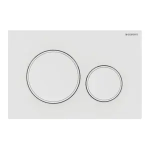 Flush plate Geberit 115.882.01.1 for cistern, white, 246×164×12 mm