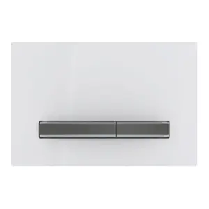 Flush plate Geberit 115.671.11.2 for Geberit systems — 246×164×13 mm, Black/White/Chrome