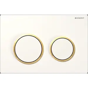 Кнопка смыва GEBERIT Omega 20 для унитаза, золотое покрытие, модель 115085KK1