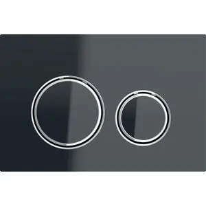Flush plate GEBERIT 115.884.SJ.1 — flush plate, 246×164×14 mm, black/chrome