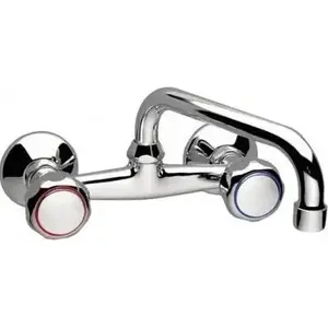Sienas izlietnes jaucējkrāns Red Blue Basic Standard C020103004 hroms