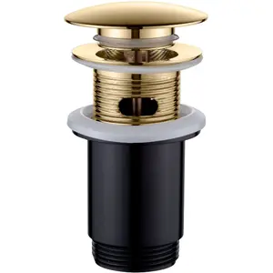Brass click-clack basin plug INVENA SC-B1-170, gold finish