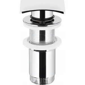 Bathroom sink pop-up waste kfa² SPUST UMYWALKOWY 660-453-00 large square click-clack without overflow chrome