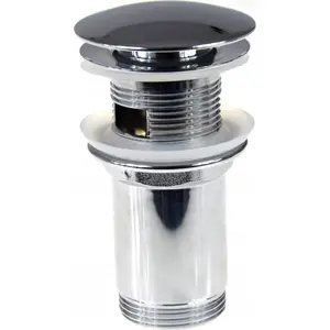 Waste Click-Clack drain stopper INVENA IESC-B1-028, brass finish, universal large mushroom pop-up
