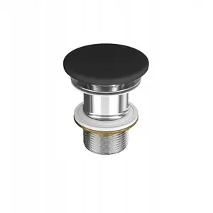 Ceramic sink drain plug CERSANIT K11-2362 — for basins without overflow, anthracite matte