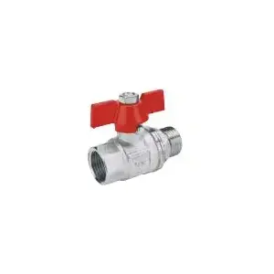 Кран шаровой RED R023404001, 1/2" резьбовой, водяной с дроссельным бабочковым сальником