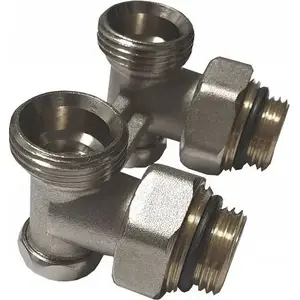 Angle shut-off valve INVENA CZ-80-K15 with double shut-off and cap connections
