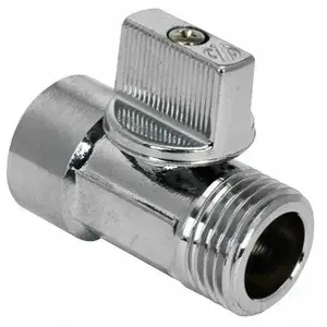 Кран шаровой ARCO 02206, мини 1/2" нар. резьба x вн. резьба, хромированная ручка полированная