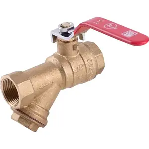 Кран шаровой водяной Perfexim PHA-006 DN20 с фильтром, тяжёлый тип, подключение G3/4