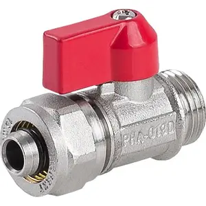 Кран шаровой мини 1/2" красный Perfexim 01-019-0000-001