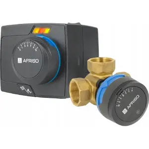 Three-way rotary mixing valve Afriso ARV 382 Vario ProClick with ARM 343 ProClick, DN20, Rp 3/4", Kvs 3.5–9