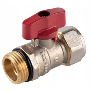 PEX шаровый кран FERRO KUREK KUL.DO PEX 16x2 красный 1/2"F-COMFORT