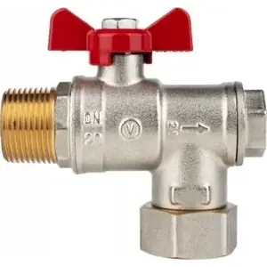 Кран шаровой угловой Valvex SPIN DN20 PN25 G3/4–G3/4 с фильтром и магнитом