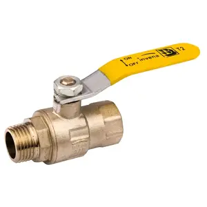 Gas valve INVENA H/GZ-30-015 with 1/2" internal/external thread (gwint wewnętrzny/zewnętrzny)