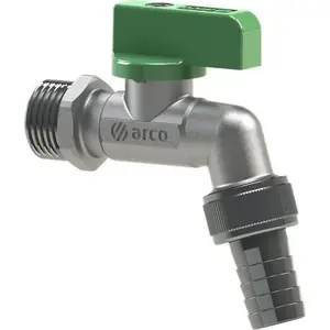 Кран запорный ARCO Arco NANO 1/2"G x 3/4"G x 15 мм с выходом на шланг, антикальциевый