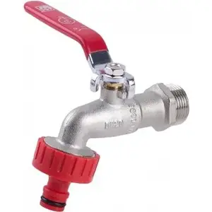Perfexim draw-off valve 1/2" cast iron galvanized with hose quick connector G1/2 PN10 DN15 8/32