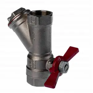 Шаровый кран с косым фильтром 3/4" с бабочкой PN30 ARCO 152504