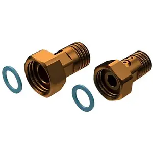 Water meter connection fitting IMI TA 1½ x 1¼ red brass set with gaskets and check valve, category 2
