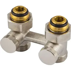 Double straight connection valve SCHLOSSER 3/4" female thread (without nipple 3/4x1/2) MPN 600700003