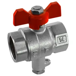 Ball valve with tee for heat meter sensor 1/2" FERRO KMT1