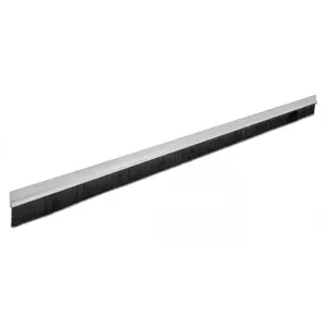 Brush strip 40 mm with aluminium profile, straight, Cisco – length 1 m, aluminium/black