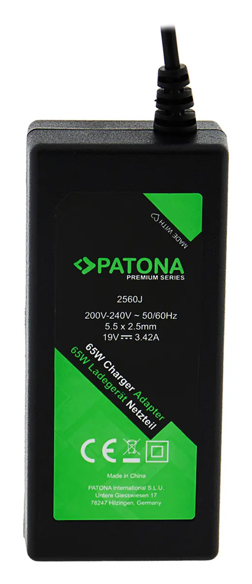 PATONA 2560 Klēpjdatora lādētājs Melns Iekštelpu