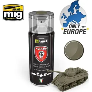 Gruntējošā krāsa Humbrol Ammo Titans Matt Primer — U.S. Olive Drab (modeļu grunts)