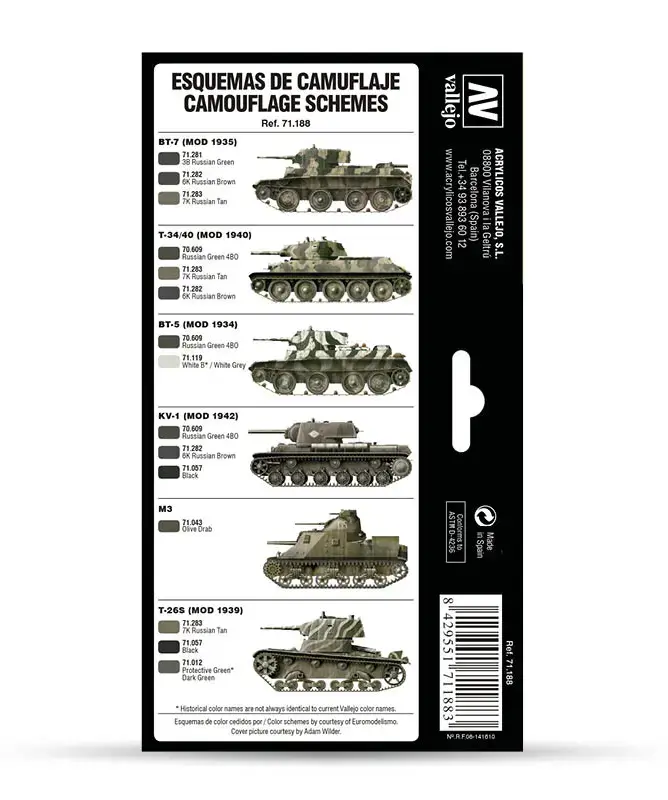 VALLEJO Soviet WWII Camo Colors krāsu komplekts Photo 2