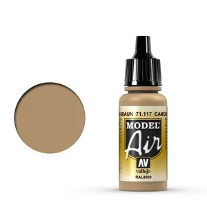 Akrila modeļu krāsa VALLEJO Model Air — Taupe (Camouflage Brown), pudele 17 ml