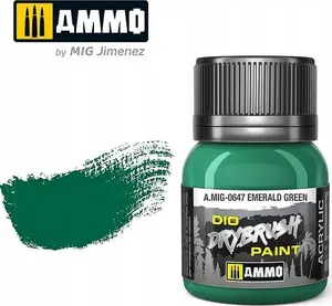 Brush-on Paint Vallejo AMMO DIO Drybrush Emerald Green for Diorama Weathering