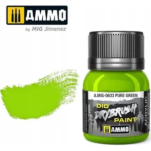Paint: VALLEJO Ammo DIO Drybrush Pure Green — acrylic drybrush paint for models