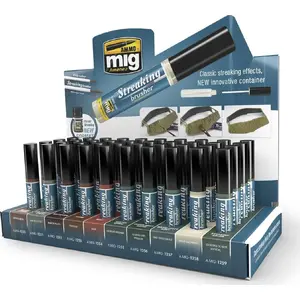 Brush Set Vallejo Ammo Streakingbrusher Display (40) – Vallejo brush assortment for weathering and streaking effects