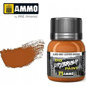 Krāsa - VALLEJO Vallejo Ammo DIO Drybrush Leather Brown (2018687)