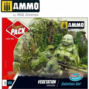 VALLEJO Vallejo Ammo Super Pack Vegetation Solution Set – paint and basing pigments for modeling