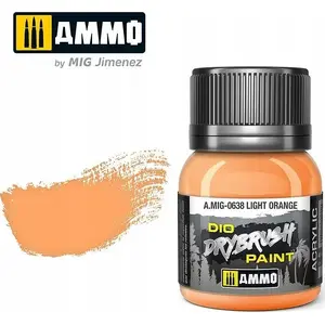 Paint Vallejo Ammo DIO Drybrush Light Orange – acrylic drybrush paint for models and dioramas