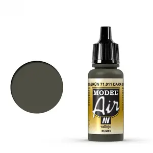 Akrila krāsa VALLEJO 71.011 tumši zaļa 17 ml pudele