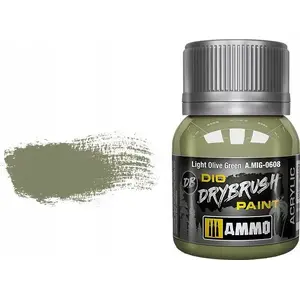 Krāsa Vallejo Ammo DIO Drybrush Light Olive Green — VALLEJO, 35 ml flakons