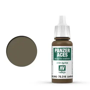Akrila krāsa VALLEJO 70.316 Dark Mud (brūna) 17 ml flakons