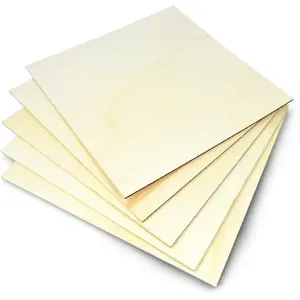 Plywood (poplar) panel 3mm 300×300 mm, pack of 5 — 3DM Group